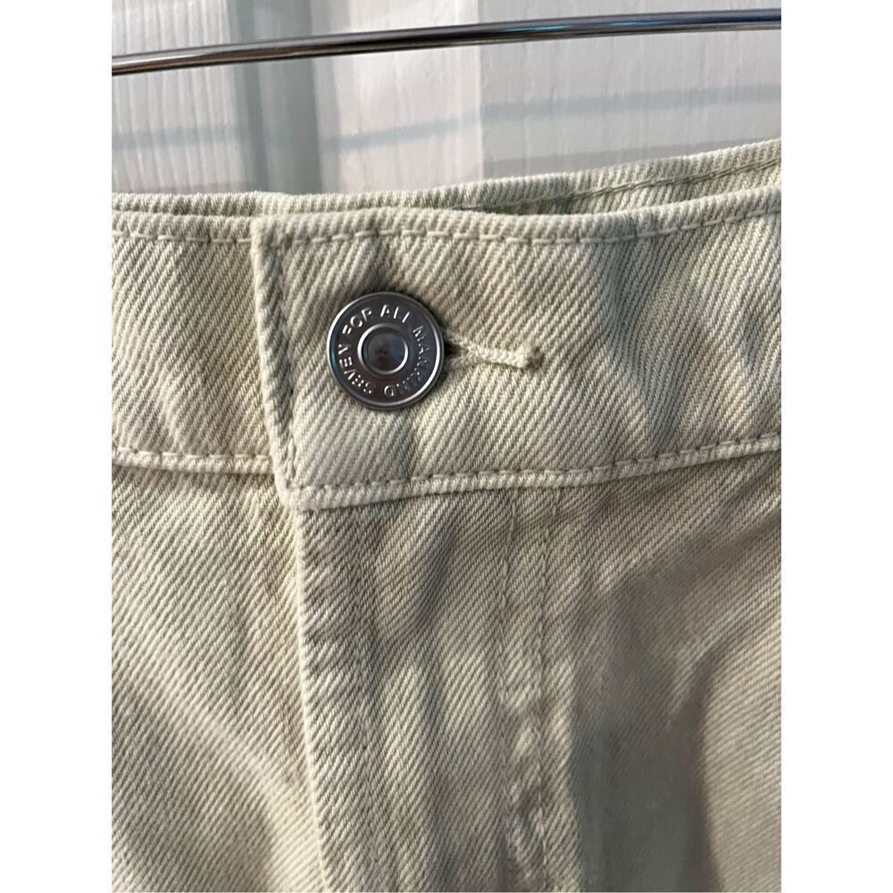 7 For All Mankind Peplum Distressed Denim Skirt in Soft Olive sz 30 NWT SOLD OUT - Picture 7 of 10